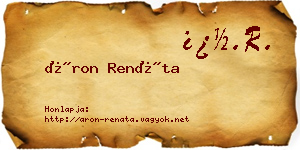 Áron Renáta névjegykártya
